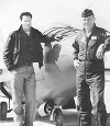 General Chuck Yeager advises Sam Shepard during filming of "The Right Stuff"